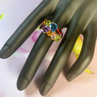 18kt Rose Gold Multi colour Gem dress ring - Masterpiece Jewellery Opal & Gems Sydney Australia | Online Shop