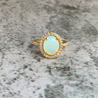 Gold Plated Sterling Silver 10x8mm White Opal halo cluster ring - Masterpiece Jewellery Opal & Gems Sydney Australia | Online Shop