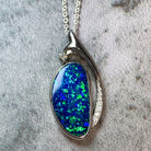 14kt White Gold 4ct Opal and Diamond pendant - Masterpiece Jewellery Opal & Gems Sydney Australia | Online Shop