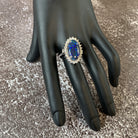 Platinum Cluster Black Opal and Diamond ring - Masterpiece Jewellery Opal & Gems Sydney Australia | Online Shop