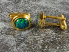 Gold Plated 10x8mm Triplet Opal cufflinks - Masterpiece Jewellery Opal & Gems Sydney Australia | Online Shop