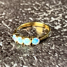 18kt Yellow Gold eternity ring with 5 Crystal Opals - Masterpiece Jewellery Opal & Gems Sydney Australia | Online Shop