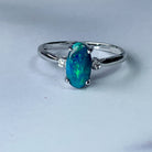 18kt White Gold Black Opal 0.83ct and Diamond ring - Masterpiece Jewellery Opal & Gems Sydney Australia | Online Shop