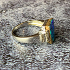 9kt White Gold Boulder Opal 3.57ct and diamond ring - Masterpiece Jewellery Opal & Gems Sydney Australia | Online Shop