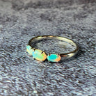 Sterling Silver 3 Opal Oval ring - Masterpiece Jewellery Opal & Gems Sydney Australia | Online Shop