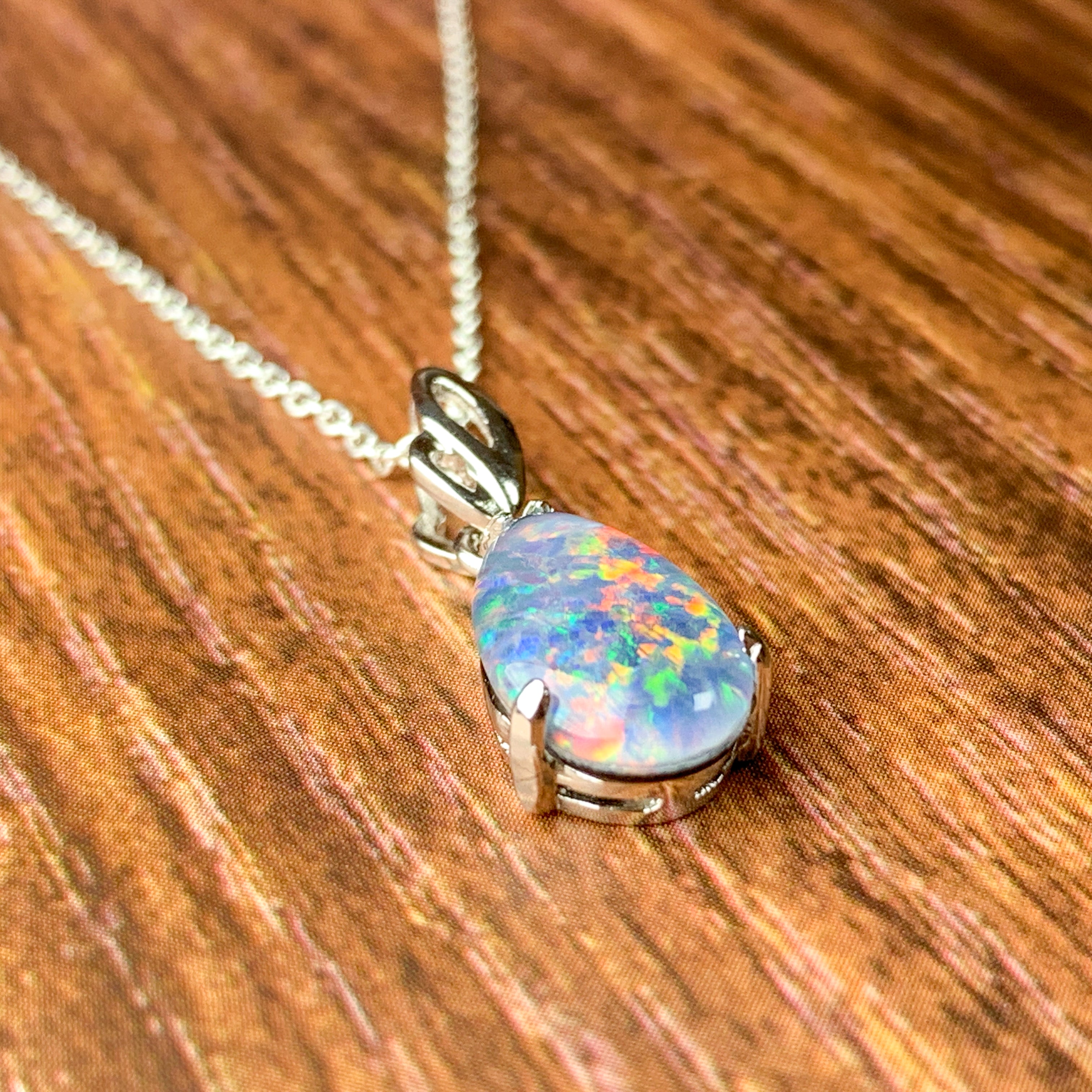 Sterling Silver 13x8mm Opal triplet pendant - Masterpiece Jewellery Opal & Gems Sydney Australia | Online Shop