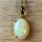 14kt Yellow Gold White Opal 13.7x10mm pendant - Masterpiece Jewellery Opal & Gems Sydney Australia | Online Shop