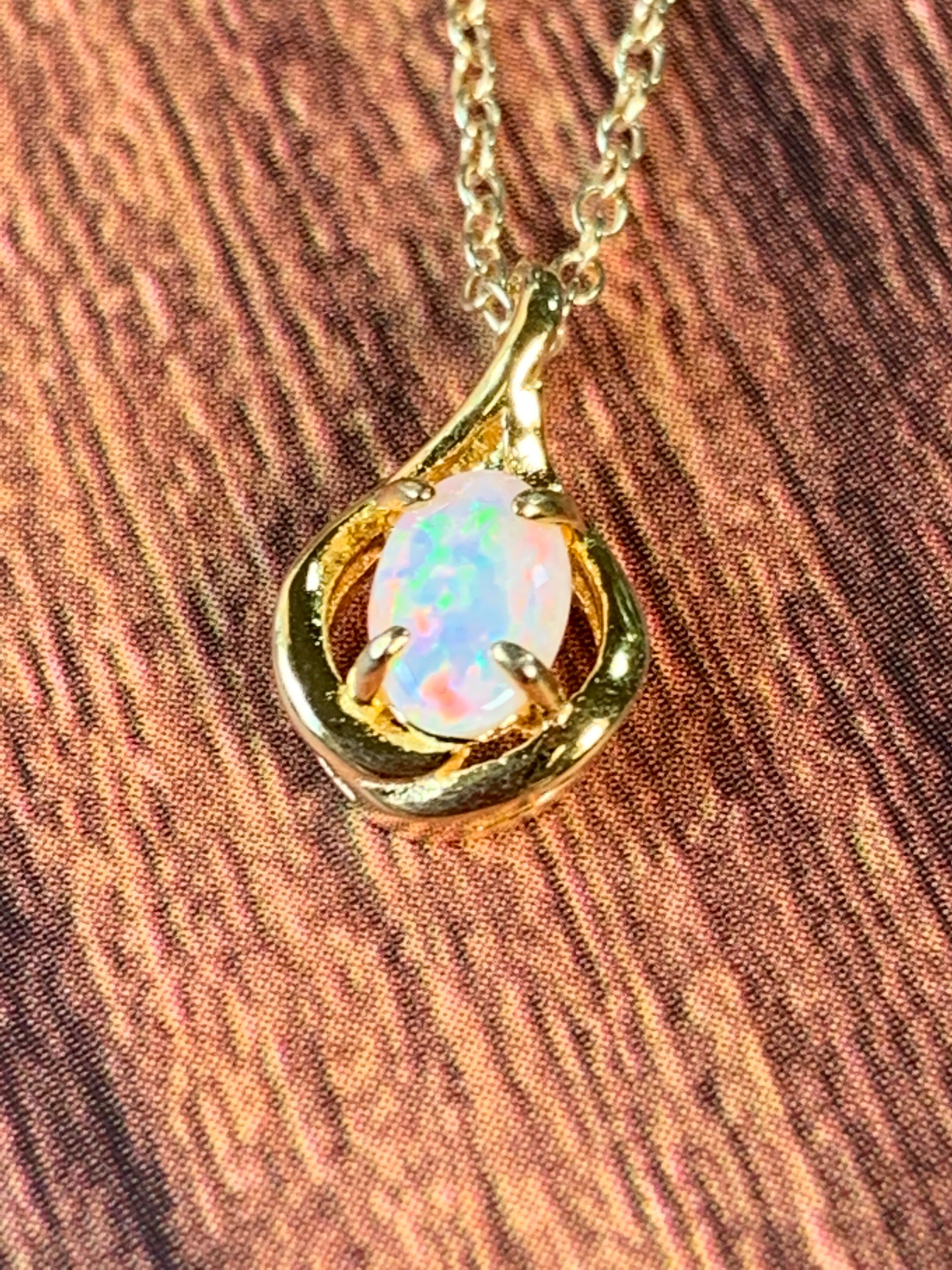 Gold Plated 6x4mm Crystal Opal silver pendants - Masterpiece Jewellery Opal & Gems Sydney Australia | Online Shop