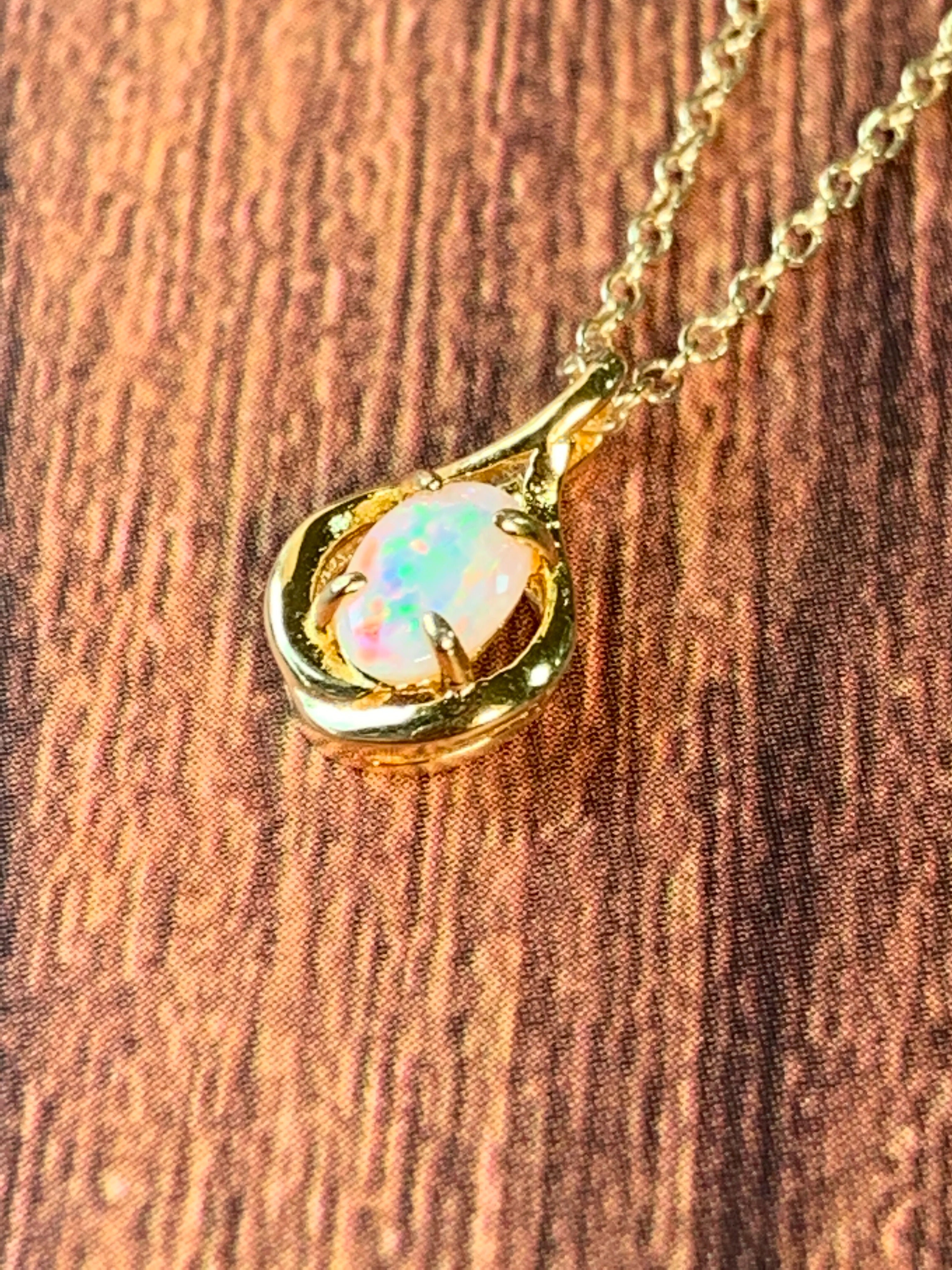 Gold Plated 6x4mm Crystal Opal silver pendants - Masterpiece Jewellery Opal & Gems Sydney Australia | Online Shop