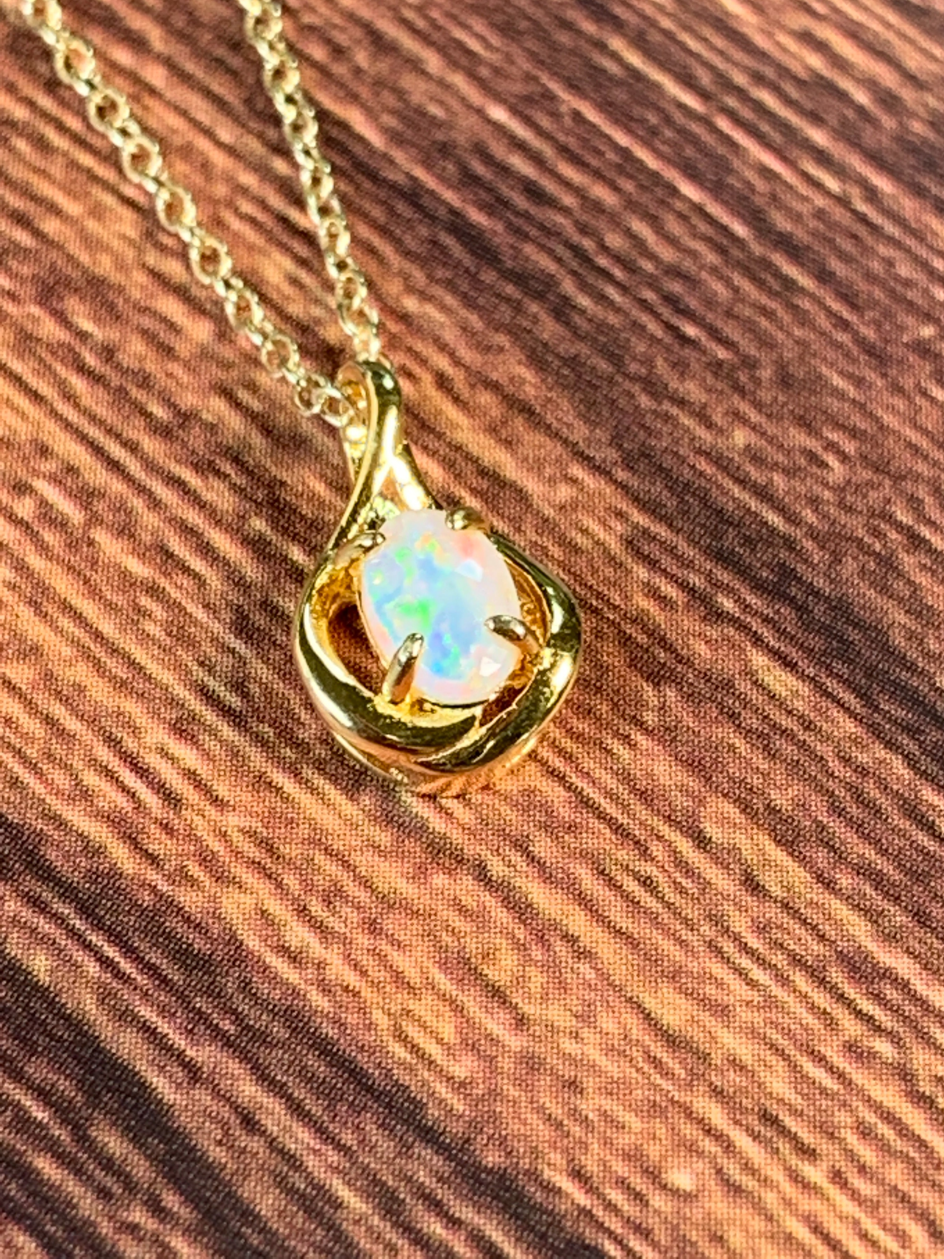 Gold Plated 6x4mm Crystal Opal silver pendants - Masterpiece Jewellery Opal & Gems Sydney Australia | Online Shop