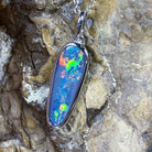 Sterling Silver Opal Red Green pendant - Masterpiece Jewellery Opal & Gems Sydney Australia | Online Shop