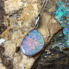 Sterling Silver Red Opal 17x14mm pendant - Masterpiece Jewellery Opal & Gems Sydney Australia | Online Shop