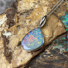 Sterling Silver Red Opal 17x14mm pendant - Masterpiece Jewellery Opal & Gems Sydney Australia | Online Shop