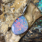 Sterling Silver Red Opal 17x14mm pendant - Masterpiece Jewellery Opal & Gems Sydney Australia | Online Shop