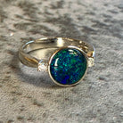 Sterling Silver 10mm Round Opal ring - Masterpiece Jewellery Opal & Gems Sydney Australia | Online Shop