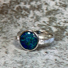 Sterling Silver 10mm Round Opal ring - Masterpiece Jewellery Opal & Gems Sydney Australia | Online Shop