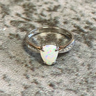 Sterling Silver White Opal 7.2x4.8mm ring - Masterpiece Jewellery Opal & Gems Sydney Australia | Online Shop