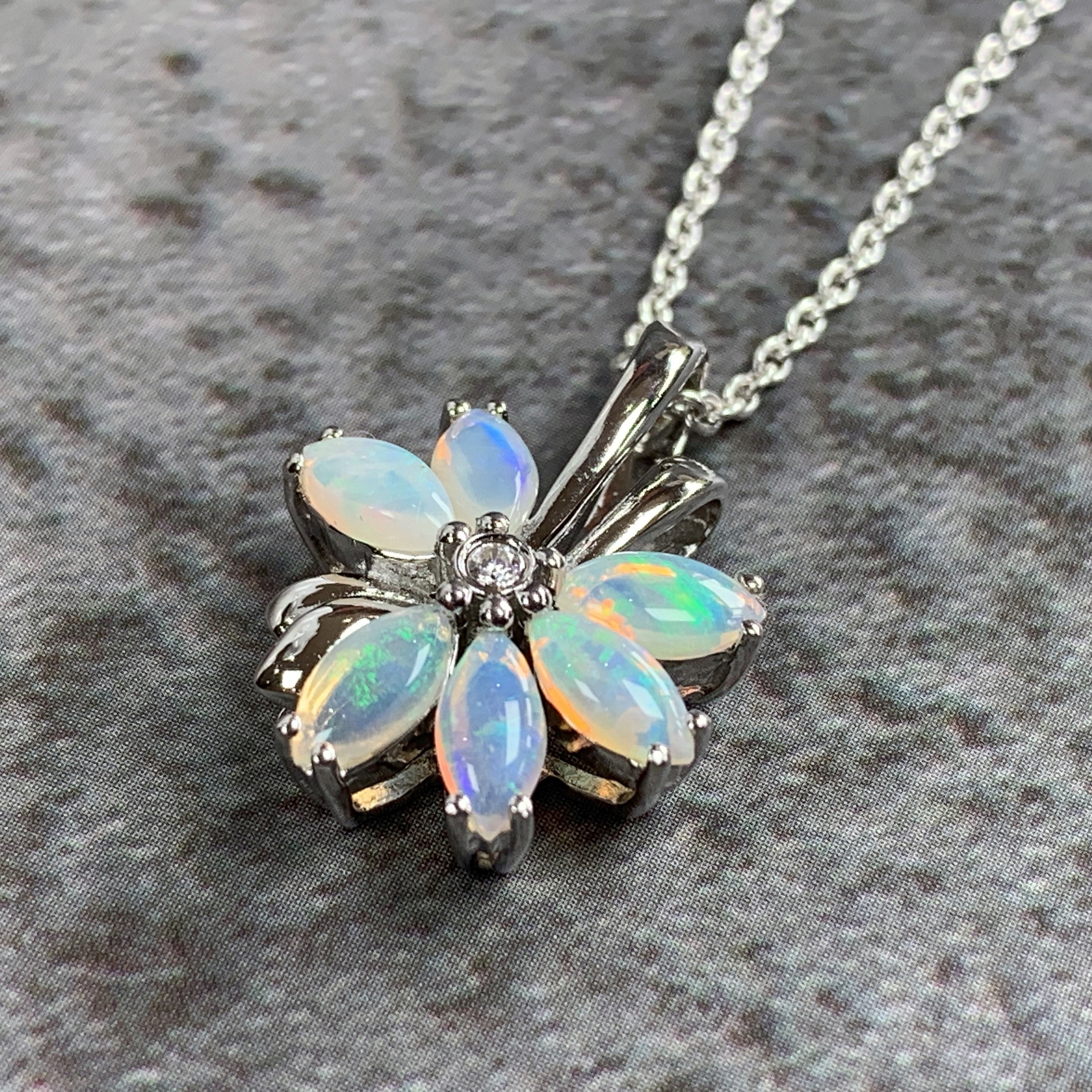 Sterling Silver Opal pendant - Masterpiece Jewellery Opal & Gems Sydney Australia | Online Shop