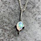 Silver drop pendant design 7x5mm White Opal - Masterpiece Jewellery Opal & Gems Sydney Australia | Online Shop