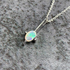 Silver drop pendant design 7x5mm White Opal - Masterpiece Jewellery Opal & Gems Sydney Australia | Online Shop