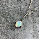 Silver drop pendant design 7x5mm White Opal - Masterpiece Jewellery Opal & Gems Sydney Australia | Online Shop