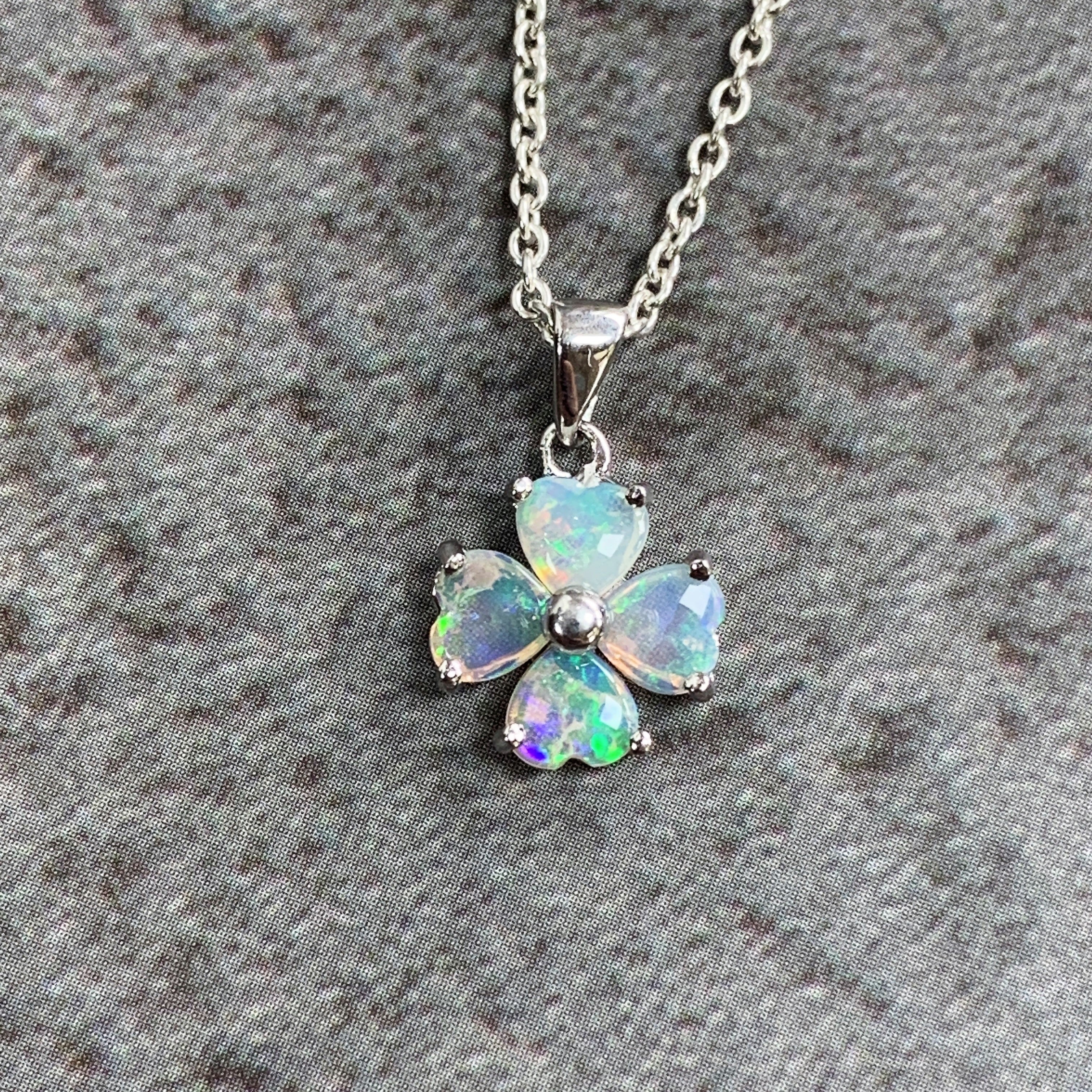 Sterling Silver heart shape Opal pendant - Masterpiece Jewellery Opal & Gems Sydney Australia | Online Shop