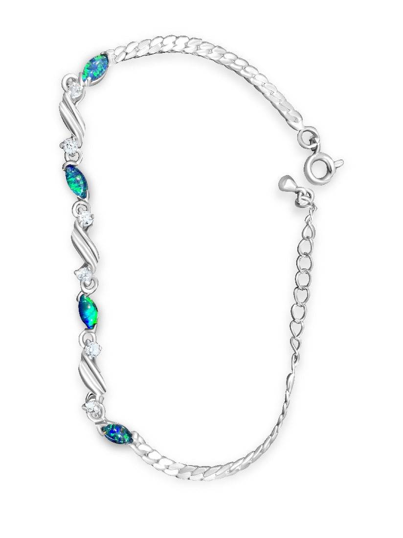 One Sterling Silver Opal triplet bracelet - Masterpiece Jewellery Opal & Gems Sydney Australia | Online Shop