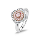 18kt Rose and White Gold cluster ring with Pink Diamond - Masterpiece Jewellery Opal & Gems Sydney Australia | Online Shop