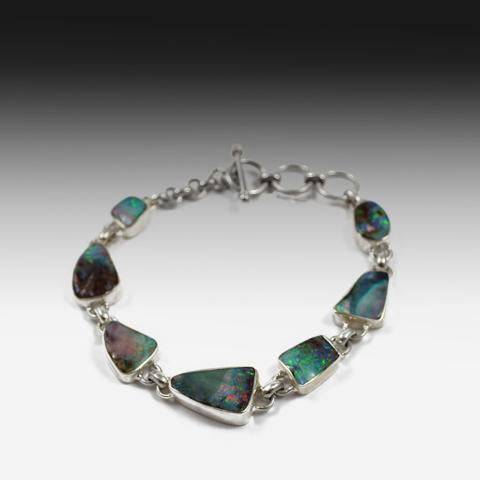 Sterling Silver Opal bracelet - Masterpiece Jewellery Opal & Gems Sydney Australia | Online Shop