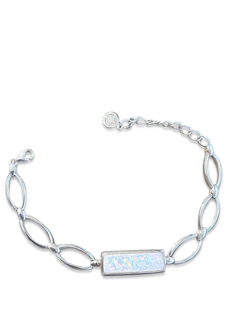 Sterling Sliver bracelet with South Australia White Opal - Masterpiece Jewellery Opal & Gems Sydney Australia | Online Shop