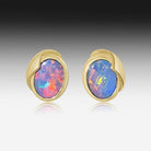 14kt Yellow Gold Opal studs - Masterpiece Jewellery Opal & Gems Sydney Australia | Online Shop