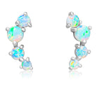 18kt White Gold crawler Opal earrings - Masterpiece Jewellery Opal & Gems Sydney Australia | Online Shop