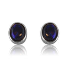 Sterling Silver Black Opal studs - Masterpiece Jewellery Opal & Gems Sydney Australia | Online Shop