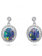 Sterling Silver Opal Triplet Earrings - Masterpiece Jewellery Opal & Gems Sydney Australia | Online Shop