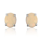 Sterling Silver White Opal studs - Masterpiece Jewellery Opal & Gems Sydney Australia | Online Shop