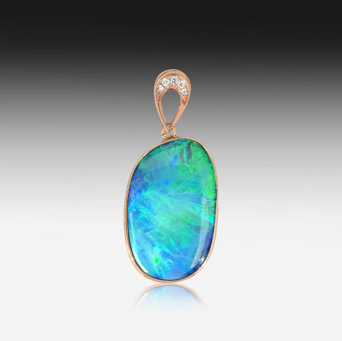 18kt Rose Gold Opal pendant - Masterpiece Jewellery Opal & Gems Sydney Australia | Online Shop