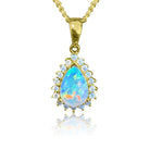 18kt Yellow Gold Opal and Diamond cluster pendant - Masterpiece Jewellery Opal & Gems Sydney Australia | Online Shop