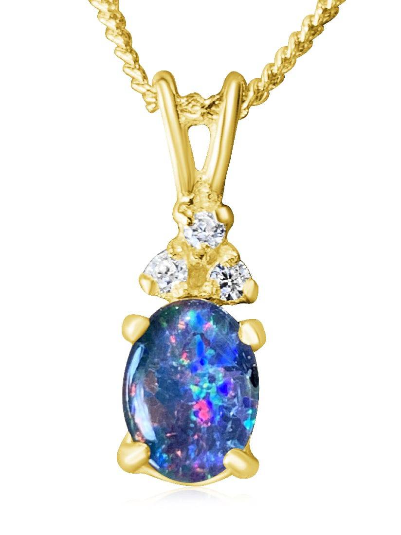 Gold plated Sterling Silver Opal triplet pendant - Masterpiece Jewellery Opal & Gems Sydney Australia | Online Shop