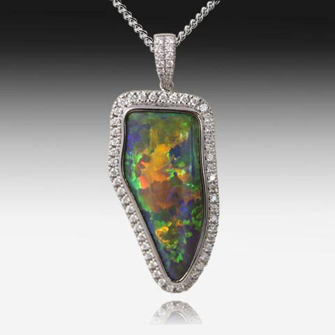 masterpiece jewellery opal gems sydney australia online shop opal pendant one 18k black opal diamond pendant 32458297901219
