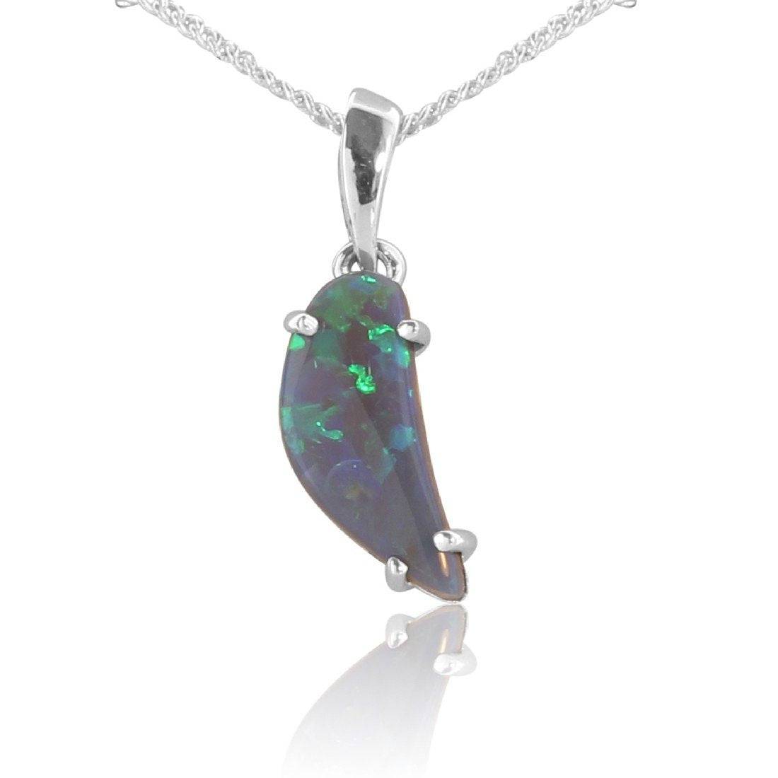 Sterling Silver Black Opal pendant - Masterpiece Jewellery Opal & Gems Sydney Australia | Online Shop