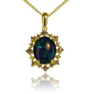 Sterling Silver gold plated Opal triplet and cubic zirconia pendant - Masterpiece Jewellery Opal & Gems Sydney Australia | Online Shop