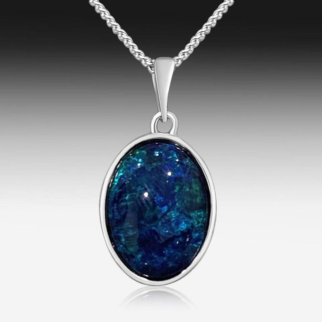 Sterling Silver Opal triplet pendant - Masterpiece Jewellery Opal & Gems Sydney Australia | Online Shop