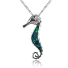 Sterling Silver Sea Horse Opal inlay pendant - Masterpiece Jewellery Opal & Gems Sydney Australia | Online Shop