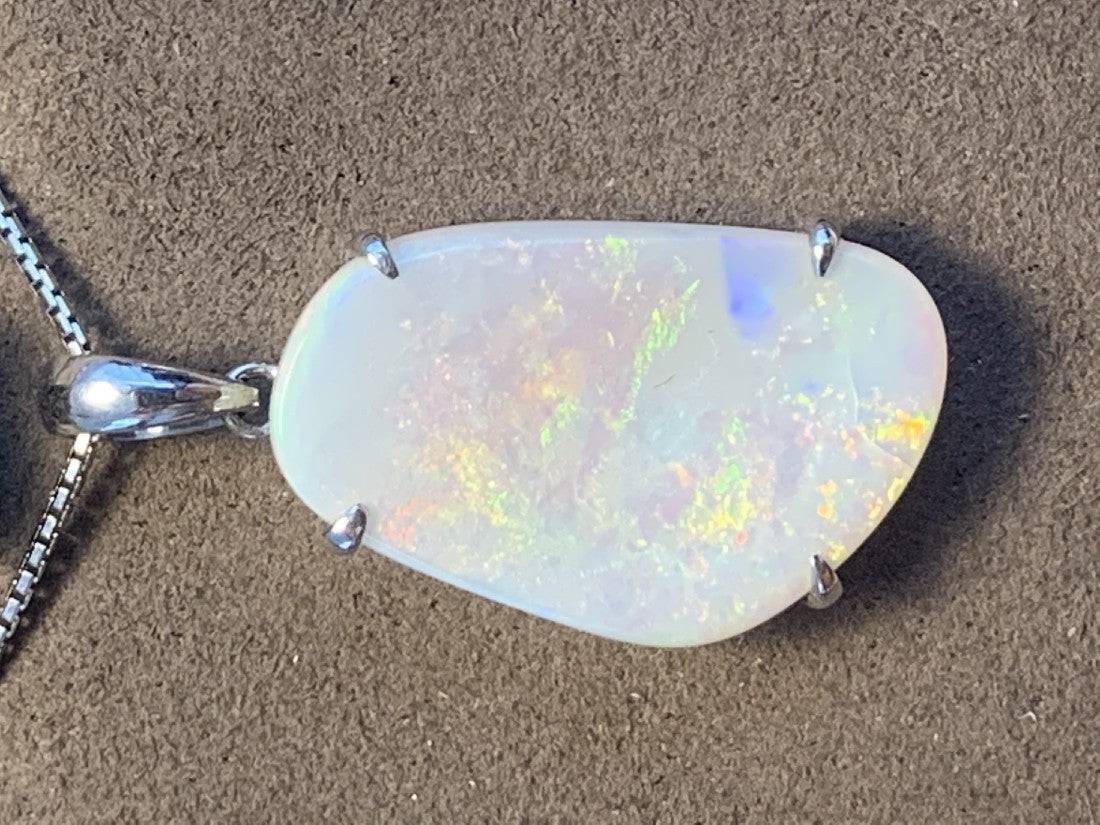 Sterling Silver White Opal pendant - Masterpiece Jewellery Opal & Gems Sydney Australia | Online Shop