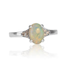 14kt White Gold Opal and Diamond ring - Masterpiece Jewellery Opal & Gems Sydney Australia | Online Shop