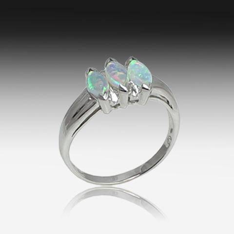 14kt White Gold Opal ring - Masterpiece Jewellery Opal & Gems Sydney Australia | Online Shop