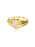 14kt Yellow Gold Opal bezel set ring - Masterpiece Jewellery Opal & Gems Sydney Australia | Online Shop