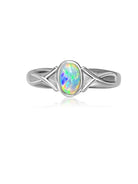 18kt White Gold Crystal Opal solitaire ring - Masterpiece Jewellery Opal & Gems Sydney Australia | Online Shop