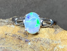 18kt White Gold Light Opal solitaire ring - Masterpiece Jewellery Opal & Gems Sydney Australia | Online Shop