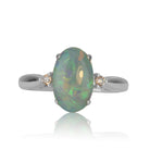 18kt White Gold Opal and Diamond ring - Masterpiece Jewellery Opal & Gems Sydney Australia | Online Shop